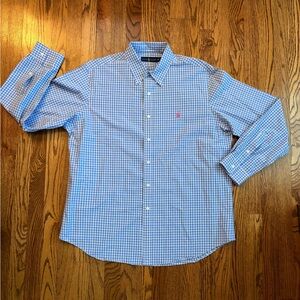 Ralph Lauren Men’s Blue Gingham Button-Down Shirt – XL